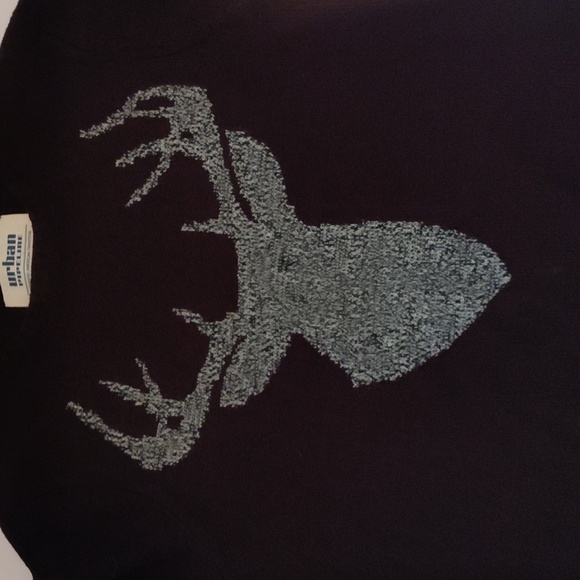 Urban Pipeline Men's Deer Knit Sweater Medium Burgundy Cotton Blend - Picture 8 of 9